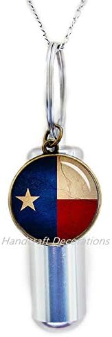 Texas Objave zastava zastava Urn, zastava Texas, peralizirana kremacija urna ogrlica, kremiranje urn ogrlica za muškarce, Groomman