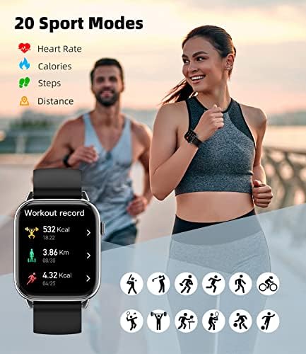 Smart Watch, 1,68 Fitness Tracker Smartwatch za Android iPhone sa krvnim pritiskom za otkucaje za spavanje, IP67 vodootporni pametni
