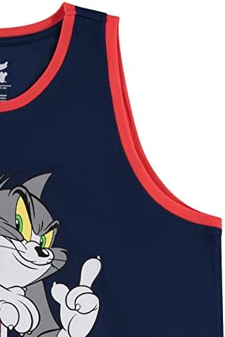 Muška Tom & amp; Jerry Košarka dres-Classic Hanna-Barbera Mesh Košarka Tank Top-Vintage Cartoon Mesh Jersey Tank Top