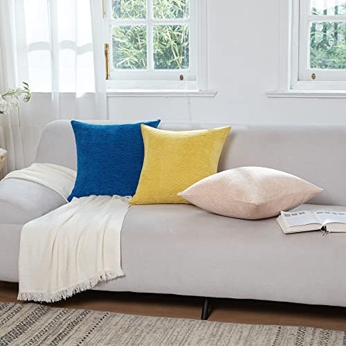 WLNUI Žuti jastuk 18x18 inčni set od 2 ukrasnog akcentnog jastuka za jastuk s kvadratnim obloge za jastuke za kauč na razvlačenje
