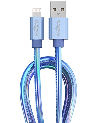 Liquipel Powertek iPhone punjač [MFI certificirani], brzo punjenje 6ft munja na USB kabel adapter, kompatibilan za iPad, metalik sjaj
