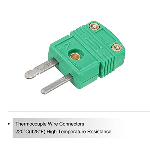 Meccanixity K Tip termoelement žičani konektori muški adapter za utikač visoka temperatura 220°C za senzor termopara sonda zelena