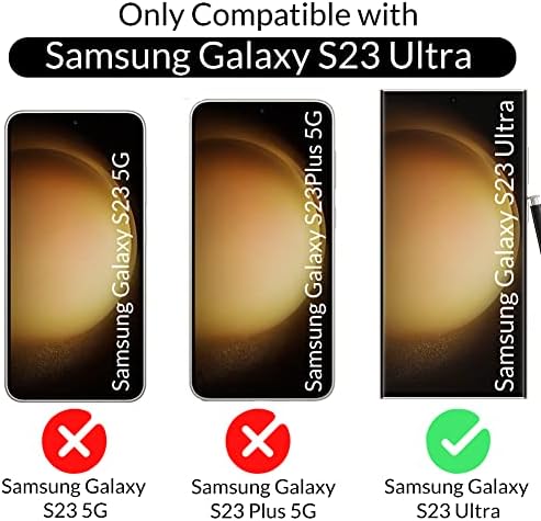 FITUNTA za Samsung Galaxy S23 Ultra [ne žutiling] [2 kom. Zaštitnik zaslona stakla + zaštitnik objektiva fotoaparata] Staklo otporan