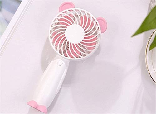 SBSNH Novi chargeable Cartoon lisnato fan desktop prijenosni Mini ventilator ručni usb električni ventilator Pink 183 88mm