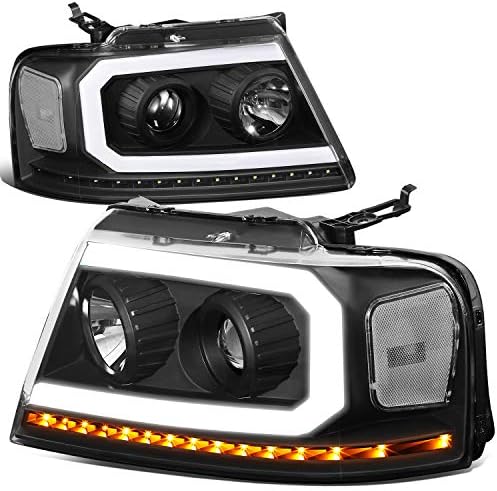 Sekvencijalni žmigavac LED DRL farovi za projektore kompatibilni sa Ford F-150 Lincoln Mark LT 04-08, sa strane vozača i suvozača,