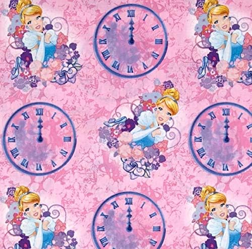 1/2 Yard-Disney princeza Cinderella & satovi na ružičastoj pamučnoj tkanini-zvanično licencirani 1/2 Yard x 44