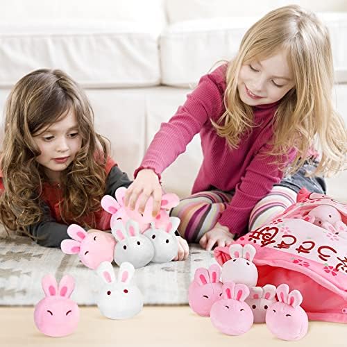 Imiun uklonjivi jastuk za bacanje zeka, slatka torba od plišani jastuk Cherry Blossom Bunnies Fluffy zečja lutka igračka, kreativni pokloni za djevojčice djecu, dekorativni jastuk za fotelju