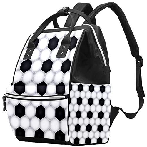Crno bijeli fudbal Teksturni pelene tote torbe mammmy ruksak veliki kapacitet pelena torba za staračku torbu za brigu o bebama