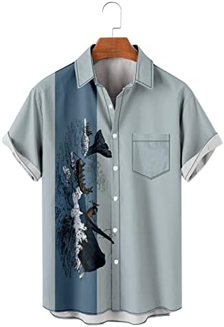 Vintage majice za muškarce casual gumb dolje košulje za kuglanje 50s rockabilly stil kratkih rukava Redovna fit na havajskim majicama