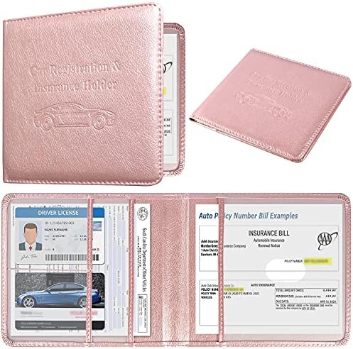 DMLUNA nosač automobila i osiguranje, folio kožne karte za karticu kože dokument Organizator kutije, automatsko pregradnica za prijevoz