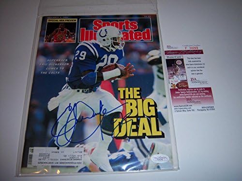 Eric Dickerson Colts Jsa / coa potpisan Sports Illustrated - autograme NFL časopisi