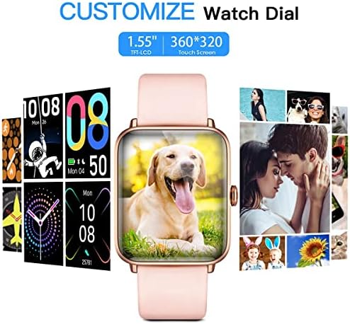 Dirrelo Rose Gold Smart Watch i Black Alexa Smart Watch za Android telefone iPhone