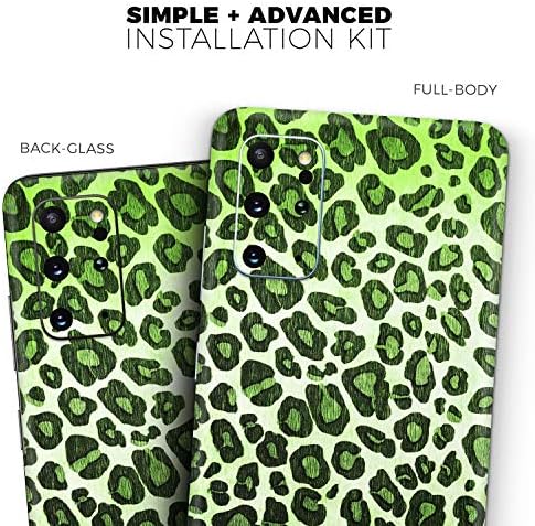 Dizajn Skinz Vibrant Green Leopard Ispis Zaštitni vinilni naljepnica Omotač Kože Kompatibilan je sa Samsung Galaxy S20