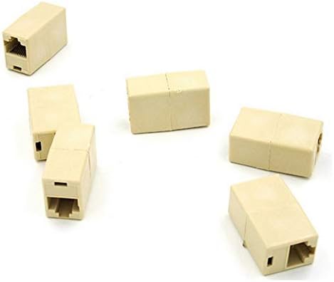 UKD Pulabo 1pcs RJ45 Jack In-line Coupler CAT7 CAT6 CAT5 8P8C Mrežni zakrbni kabelski konektor Extender žensko bijelo