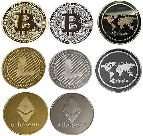 Zlatno pozlaćeni bitcoin bit kovani sa plastičnim kućištem valovitih kovanica za kolekciju Litecoin Eter za kolekciju