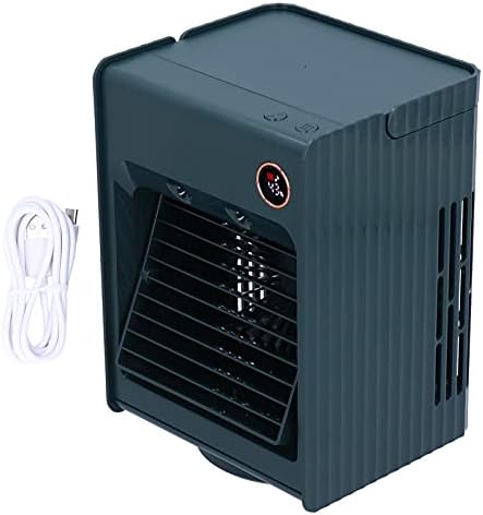 Prijenosni ventilator za klima uređaj, 2 u 1 oscilirajuće sprej mini ventilator za zaštitu zraka sa svjetlom USB punjenje radne površine