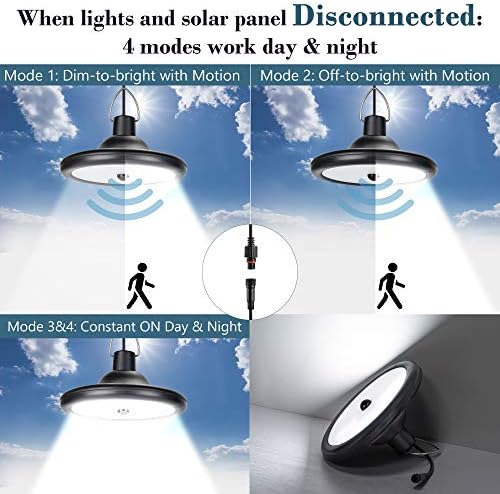 JACKYLIL SOLAR SHED Sensor SOLAR Privjesak svjetla unutarnja LED lampica za vješanje SHED svjetiljka s daljinskim upravljačem, 16,4ft