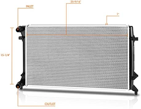 DPI 13444 OE stil 1-redni aluminijumski radijator za hlađenje jezgra kompatibilan sa 10-14 VW Golf