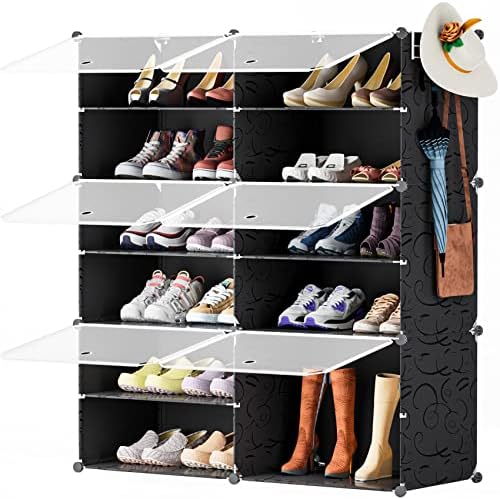 Neprock 6 Tier Crno Organizator cipela sa 36-pakovanjem White Shoes Slots Organizator