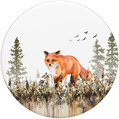 Crvena lisica Vodenicolor prirode Šumske životinje Popsockets Popgrip: Zamljivanje hvataljka za telefone i tablete