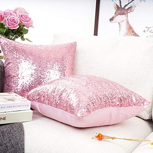 Paket vašeg osmijeha od 2 nove luksuzne serije Pink Bling Dekorativni blistavi sekfin i udoban saten čvrsti jastuk jastuk za jastuk