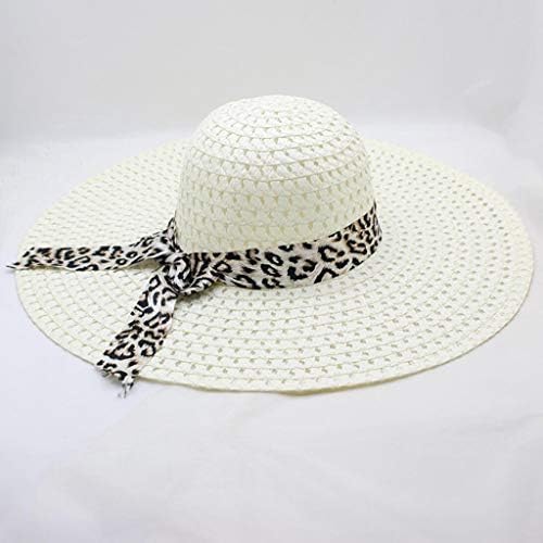 Slamnati šeširi za žene šešir za sunce širokog oboda žene Floppy Leopard Print slamnata kapa ljetni šeširi za plažu bejzbol kape