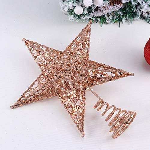 Funzzy Christmas Star Topper blistavi zvezdani krot za dekoraciju stabla Xmas 25cm