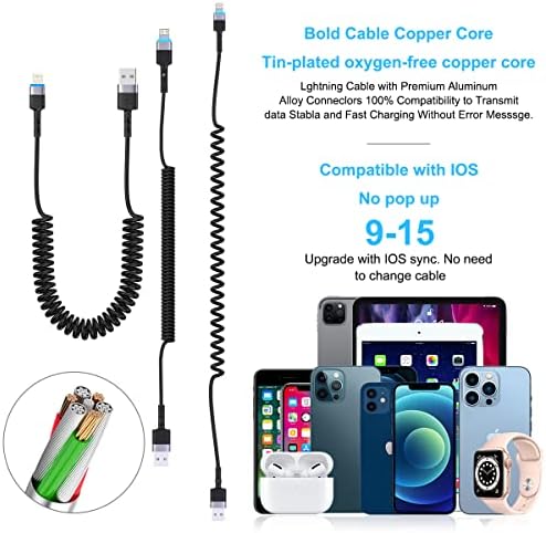 Omotani USB C u gromobranski kabl [MFI CERTIFIED & CARPLAY kompatibilan], kabel od gromobrana kabela 6ft kabela Kompatibilan sa iPhone
