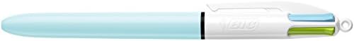 Bic modna hemijska olovka u 4 boje, svijetloplava cijev, srednja tačka , razne boje, 4-brojanje