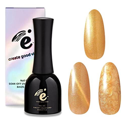 EIIII Gold Shell Reflective Gel lak za nokte 1 kom, 3u1 Glitter Pearl Shell Gel nokti, DIY Gel nokti UV / LED osušeni nokti zlatnog