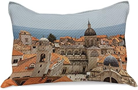 AMESONNE evropska pletena jastuk za prekrivač na starom gradu Dubrovačke zidove srednjovjekovne Hrvatske europski pogled, standardni