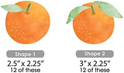 Velika tačka sreće mala Klementina-DIY u obliku narandže Citrus Baby Shower ili izrezi za rođendansku zabavu - 24 Count