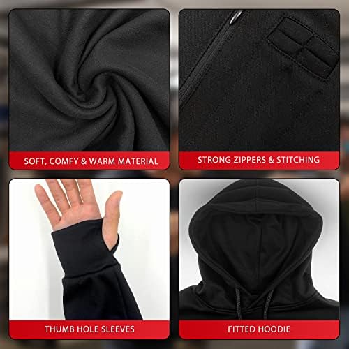 Skrivena nošenje Crna dukserica za muškarce-jednostavan pristup moisture Wicking Mens CCW Hoodies, Crna