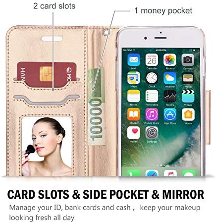 Nova ProCase torbica za novčanik za iPhone 8 Plus / 7 Plus 5,5 inča, preklopna futrola za kartice elegantna tanka Navlaka za postolje