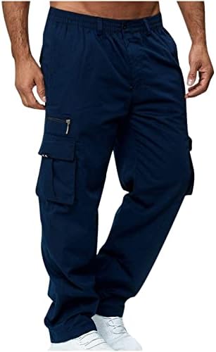 Bobt teretni pantalone za muškarce Čvrsto boje casual više džepova na otvorenom ravno tipom fitnes hlače pantalone