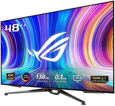 ASUS ROG Swift 47.5 4K OLED Monitor za igre-UHD, 138HZ, 0.1 ms, HDMI 2.1, True 10 bit, DCI-P3 98%, G-Sync kompatibilan, DisplayPort,