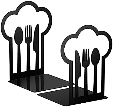 MFCHY 1pair Cloud pribor za jelo oblik Bookends Black Metal kuhinja Cookbook knjiga završava teške knjige držač Police Home Decorative