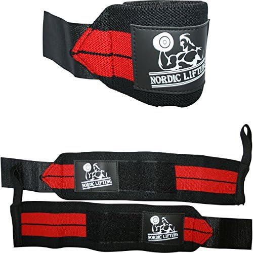 Nordic Lifting Wrist Wraps 1p-Red Bundle sa Slam Ball 30lb