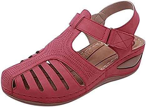 Izdubljeni sandale za zatvorene noge za žene Vintage Wedge Sandale Modne Bohemia Gladijator Atletic Ravne cipele