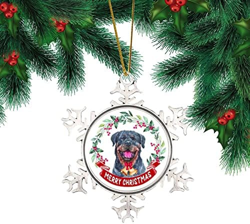 Merrychristmas kućni pas 2022 ukrasi božićnog drvca 2022 zelenilo vijenac božićni pas snježna pahuljica oblika metala ukras božićni cvjetni vijenac pas praznik pokloni poklon poklon