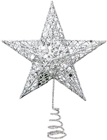 Regpre blistalo božićno stablo Topper Star Silver Star Treetop božićni ukras 8 inčni