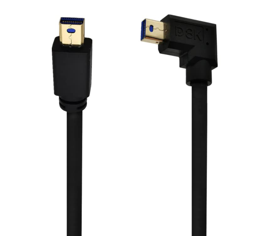 Qaoquda Mini DisplayPort kabel, 1t 90 stupnjeva lijevi uglovan 8K Mini DisplayPort muški do muški 8K produžni kabel za mini DP PC / laptop