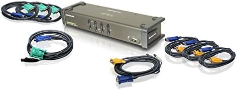 IOGEAR 4-portni DualView USB VGA KVMP prekidač sa zvukom sa punim setom kablova,