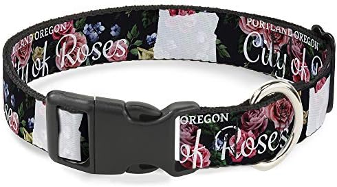 Otcepljena kragna za mačke Oregon Silhouette Portland Oregon grad ruža ruže bijele 9 do 15 inča širine 0,5 inča