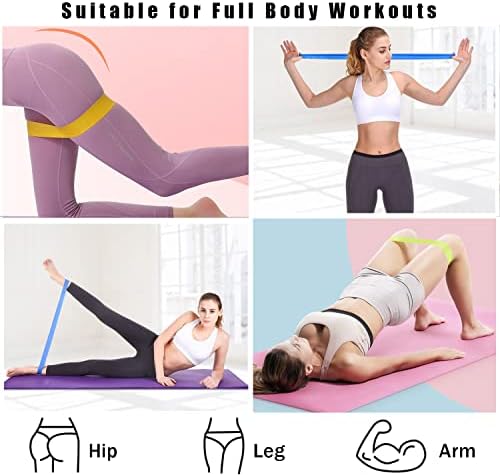 Set otpora, 5pcs vježba elastične trake za noge Glutes Arms, otpornost na kožu, fitness vežbanje petlje za teretanu kućna vježba joga