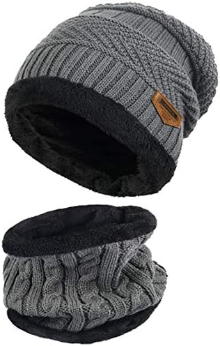 2-komadi zimski šešir šešir šal Set Chunky debeli flis obložen kapa muškarci toplo pletene lobanje kape sa šalom