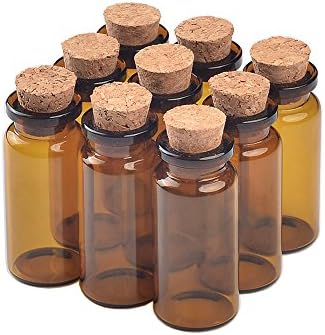 Tai Dian 22x50x12.5mm 10ml Amber staklene boce sa plutama praznim sitnim jarsima slatka 10ml bočice za staklene čepove 12UNITS