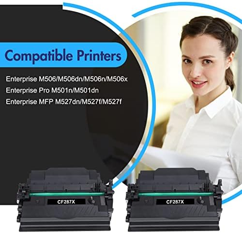 87x Toner kertridž 2-Pakovanje kompatibilna zamjena visokog kapaciteta za HP 87x CF287X 87A Cf287a Toner kertridž za HP Enterprise