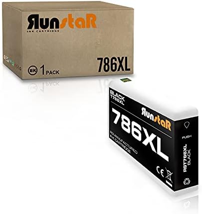 Run Star 1 Paket 786xl Crna prerađena zamjena kertridža s tintom za EPSON 786xl T786XL upotreba za Epson Workforce Pro WF-4630 WF-5620