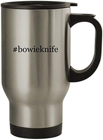 Knick Knack pokloni #bowieknife - 14oz Hashtag od nerđajućeg čelika putna šolja za kafu, Srebrna